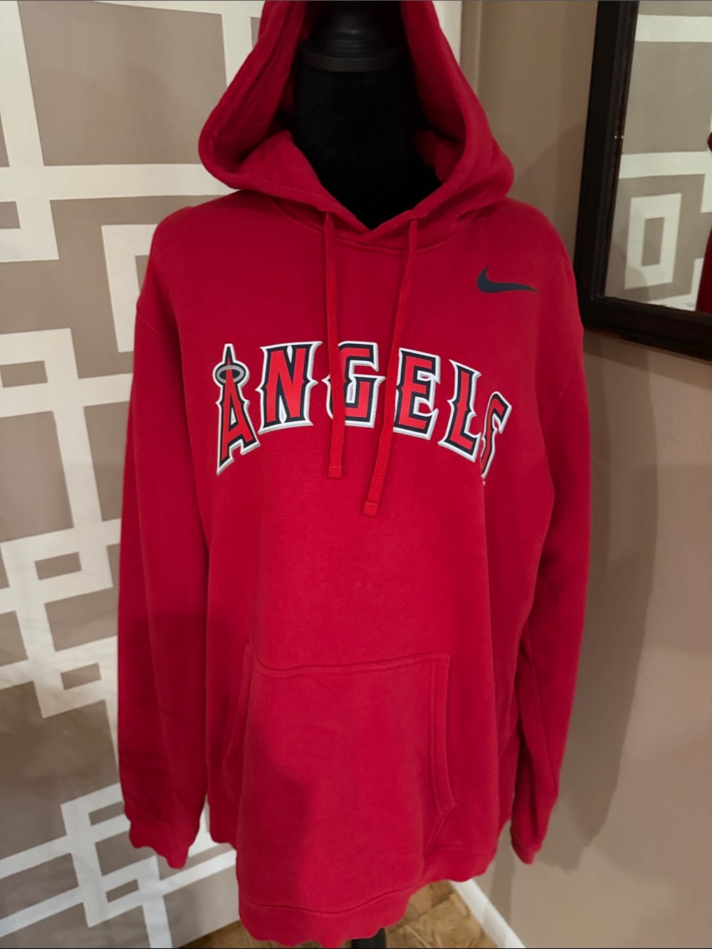 Nike Red "Angels" Center Swoosh Hoodie, Men’s Sz XL